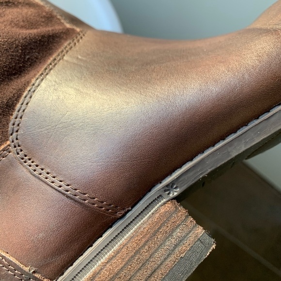 Sam Adelman knee high riding boots brown suede and leather low heel EUC - Picture 14 of 16